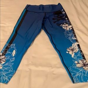 SoulCycle Blue Print Crop Spandex Leggings